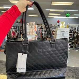 Solo Black Quilted Tote Bag